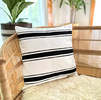 Mbare Striped Sadza Pillow - White - Thumbnail 1