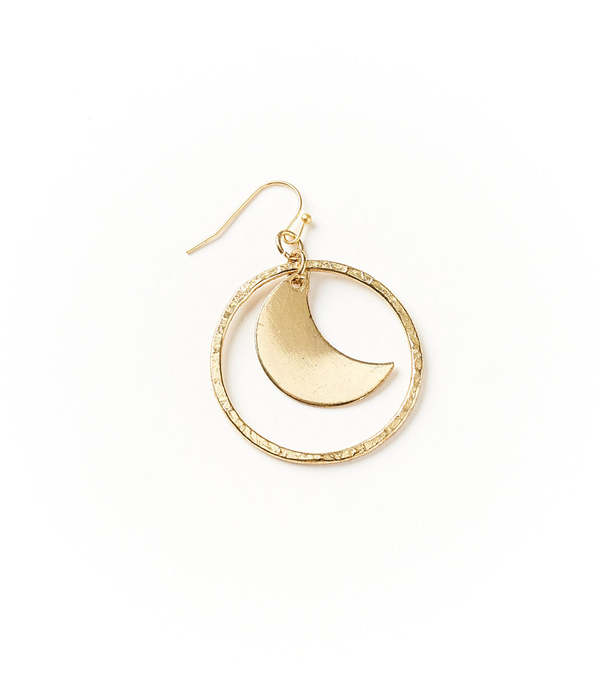 Matr Boomie Diya Crescent Moon Hoop Earrings