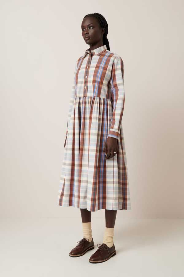Kowtow Lee Dress - Terra Check | Garmentory