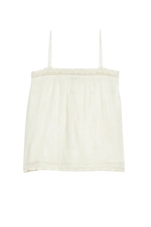 M.A.B.E Dacy Embroidered Cami - Ecru