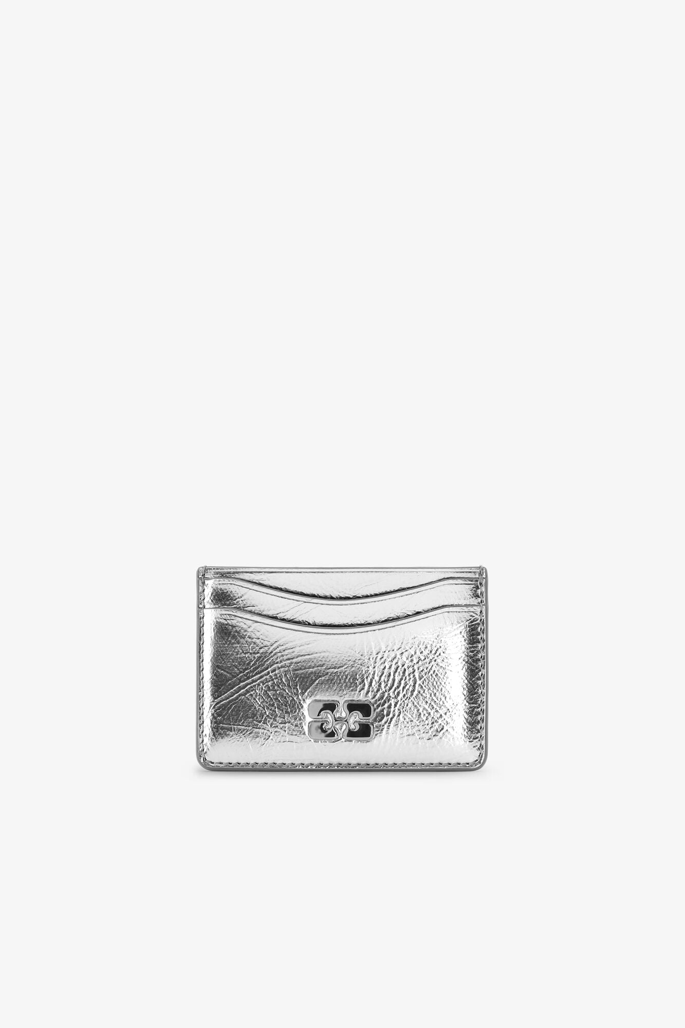 Ganni Metallic Bou Card Holder - Silver | Garmentory