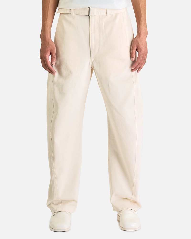 Lemaire Twisted Belted Pants - Snowy Off White Lemaire Twisted Belted Pants - Snowy Off White