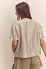amente Short Sleeve Pleated Blouse - Thumbnail 8