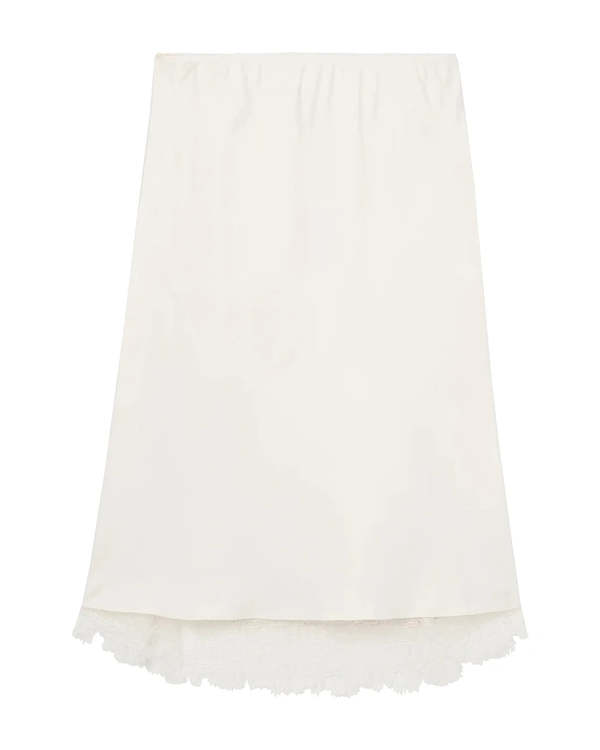 Lace Hem Silk Skirt