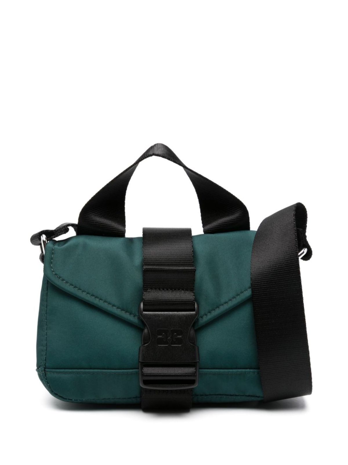 Ganni Recycled Tech Mini Satchel - Forest Night | Garmentory