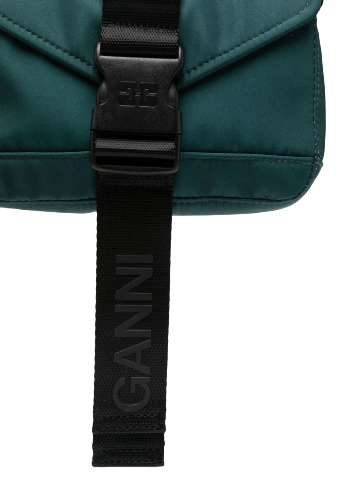 Ganni Recycled Tech Mini Satchel - Forest Night | Garmentory