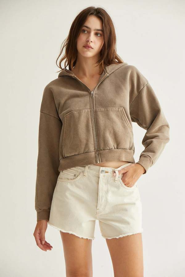Asher Rosie Zip Hoodie - Vintage Mushroom | Garmentory