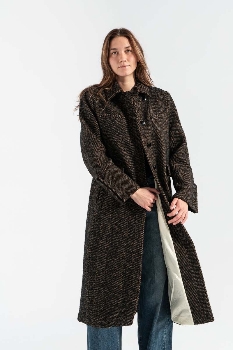 ジャケット・アウター GANNI Fluffy Wool Coat 38 Ganni Fluffy Wool Coat - Nautical Blue – Goodhood