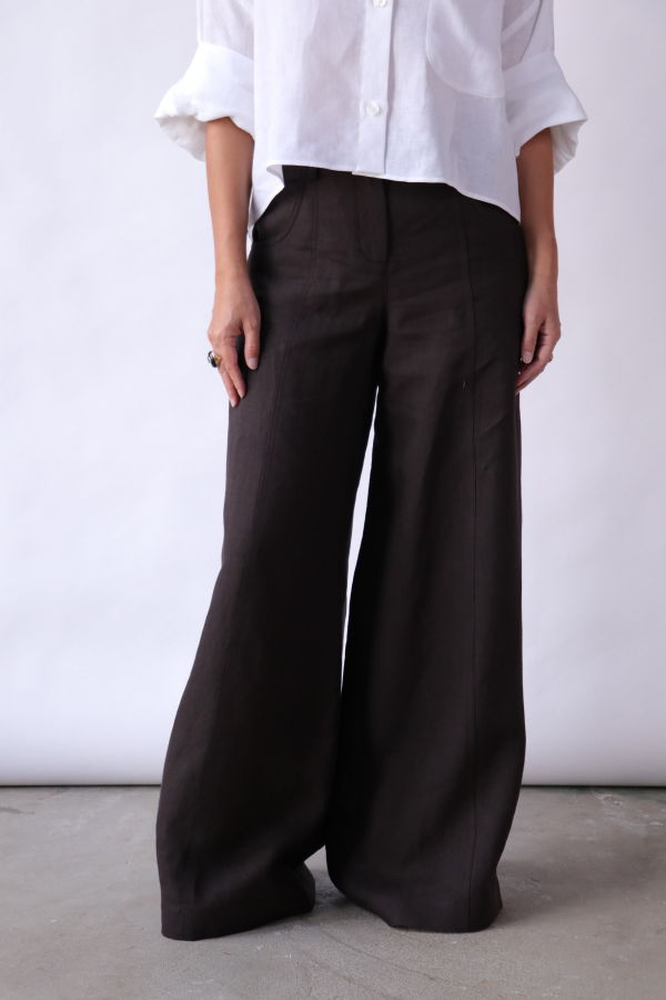 TWP Dees Trouser - Dark Chocolate