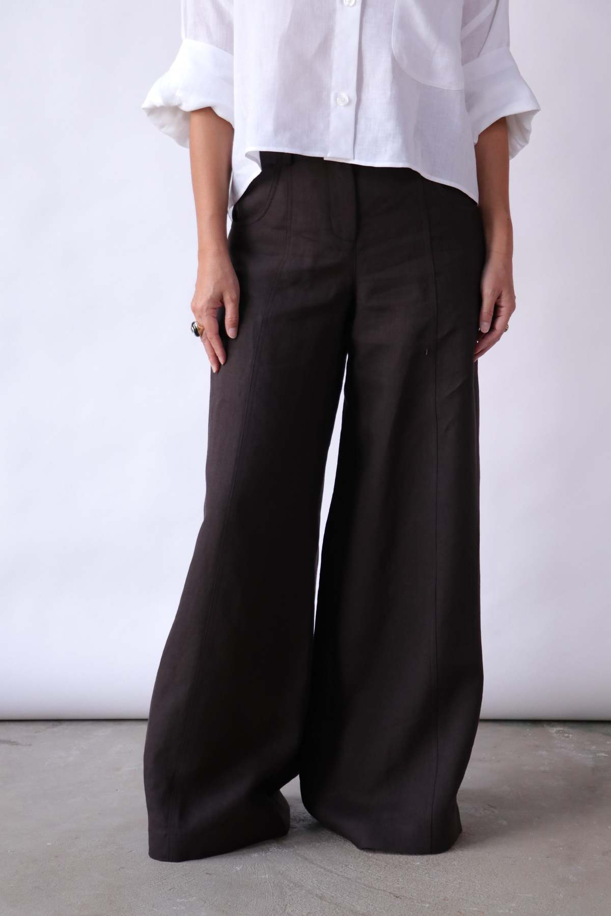 TWP Dees Trouser - Dark Chocolate - Image 1 of 5