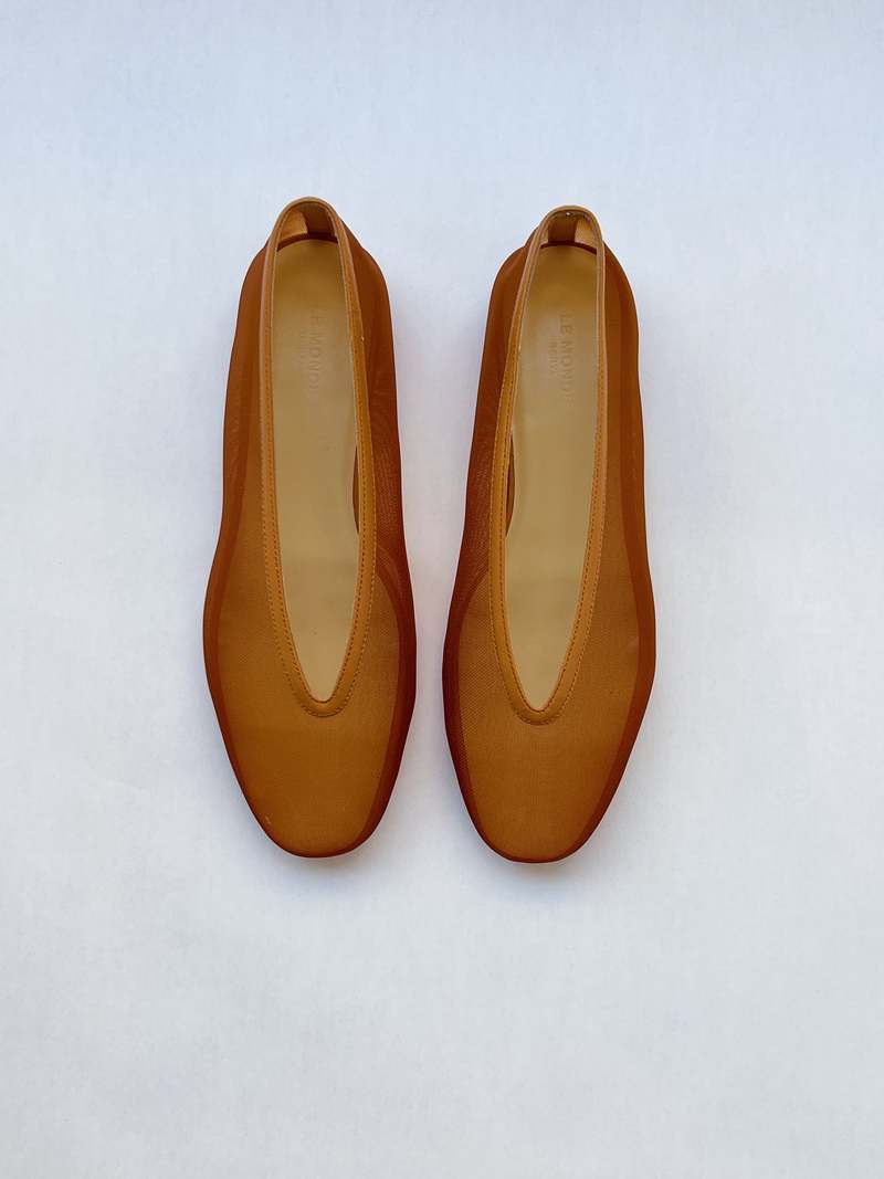 Le Monde Beryl Luna Mesh Slipper - Cognac Le Monde Beryl Luna Mesh Slipper - Cognac