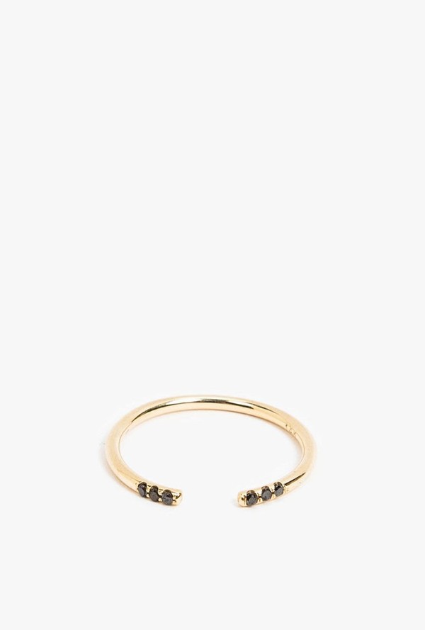 Jennie Kwon Black Equilibrium Cuff  - 14k Gold/Black Diamond