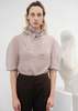 AMOMENTO Grey Knotted Collar Top - Thumbnail 3
