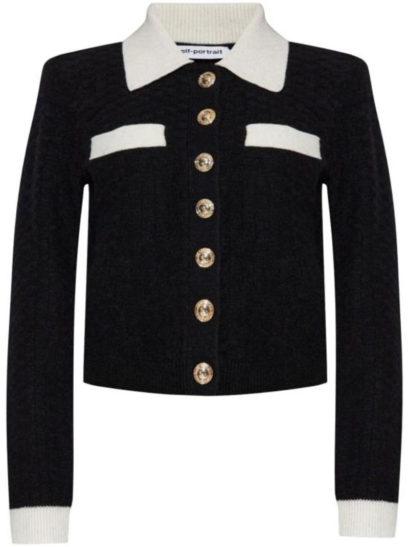 ジャケット Self-portrait Jackets Black Black Fringed Boucle Jacket – self-portrait-US