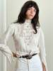 Antique Eyelet Linen Blouse - White - Thumbnail 2