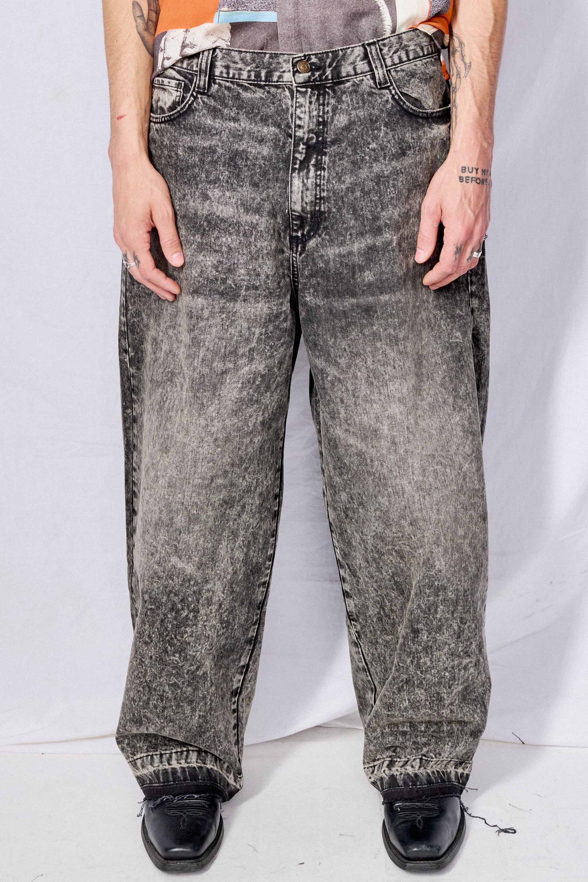 Boiler Room Black Printed 5 Pocket Jean | Garmentory