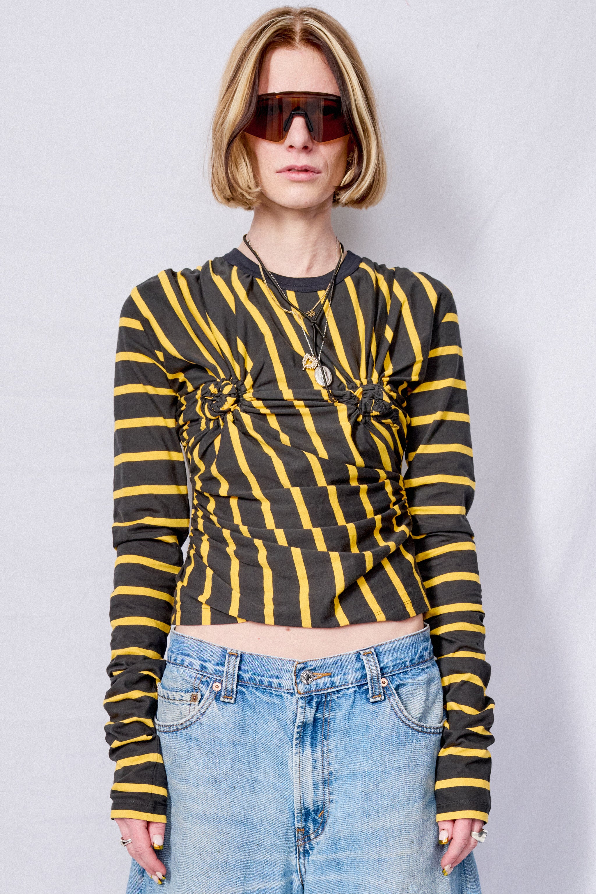 Vaquera Titty Twister LS T-Shirt - Black/Yellow | Garmentory