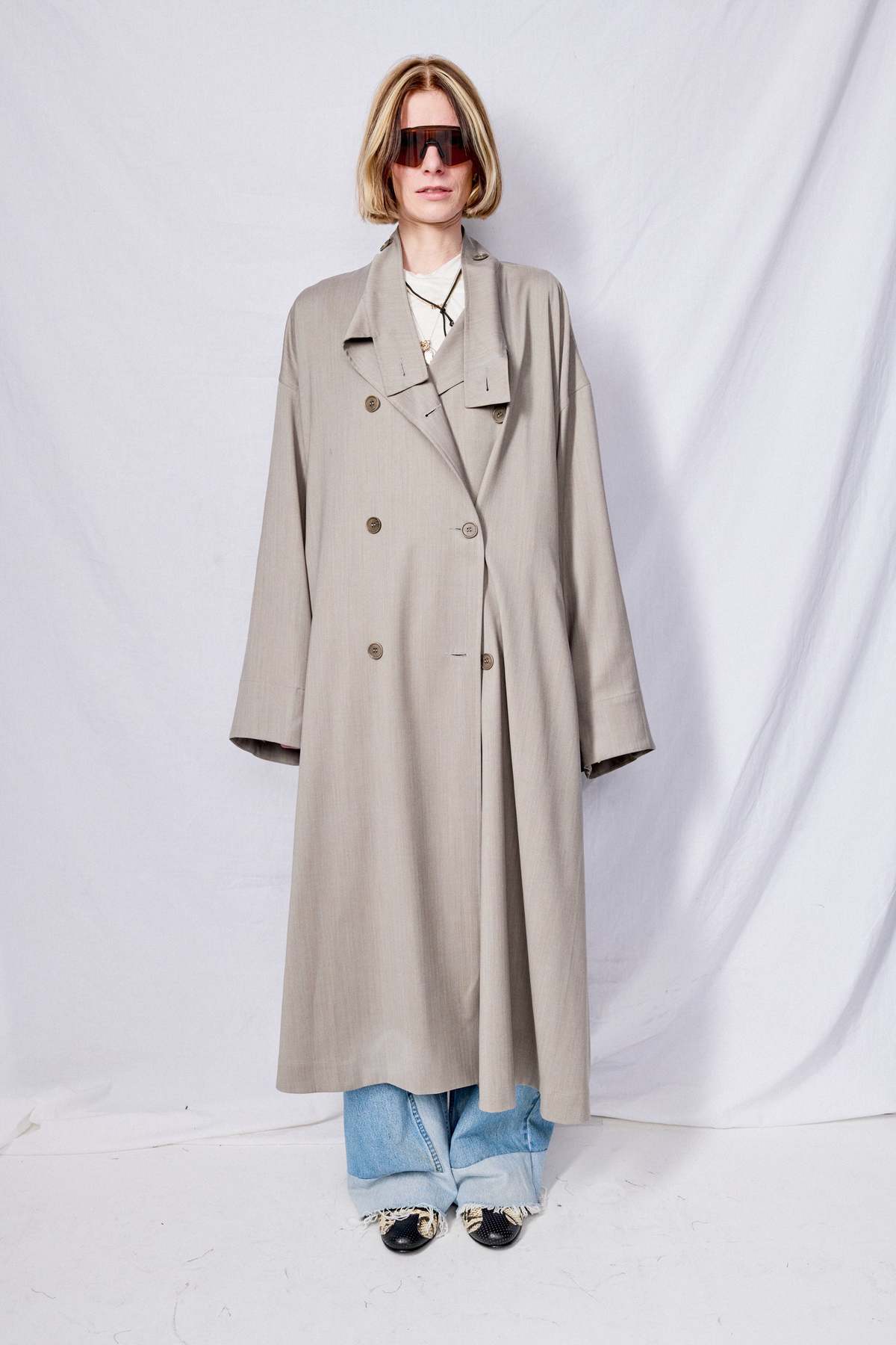 【GABRIELA COLL GARMENTS】 NO.65 別注Coat No. 65 Waxed Cotton Oversized Coat in Black – L'ENSEMBLE