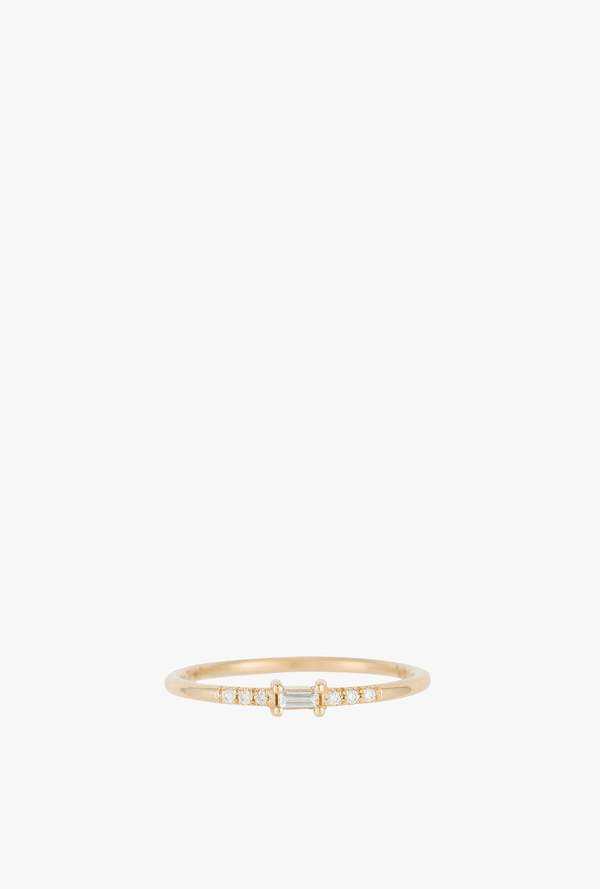 Jennie Kwon Designs Petite Baguette Equilibrium Ring - Gold