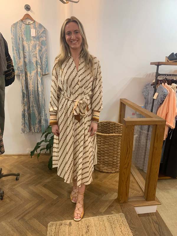 Zimmermann Tuck Midi Shirt Dress - Cream Chain | Garmentory
