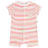 Petit Bateau Baby Romper - Apricot Orange Stripes - Thumbnail 1