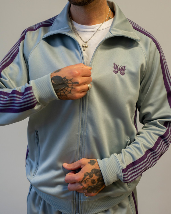 Needles Track Jacket - Poly Smooth Sax | Garmentory