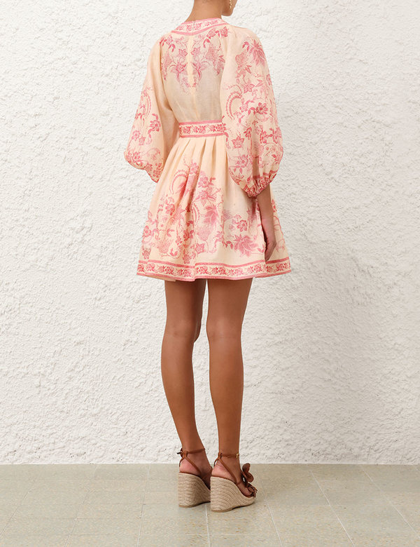 strapless open back dress Crush frill mini dress ZIMMERMANN Rosa