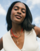 Lola Sonia Gemstone Necklace - Papaya - Thumbnail 4
