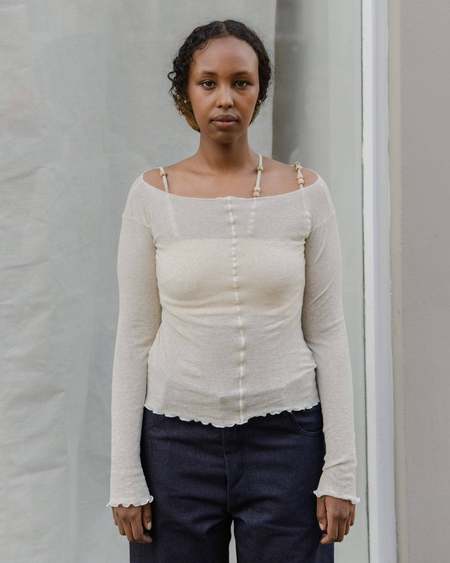 Baserange Gerrymandered Long Sleeve Top - Off White | Garmentory