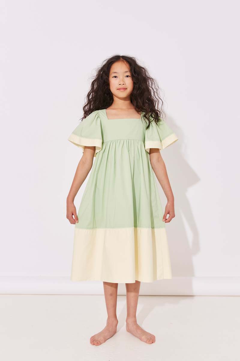 the middle daughter Souvenir Dress - Lettuce/Pina Colada