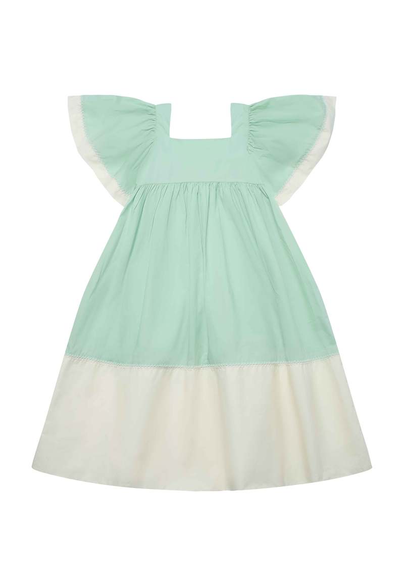 the middle daughter Souvenir Dress - Lettuce/Pina Colada