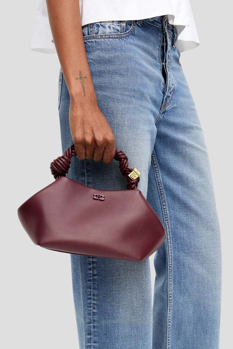 Ganni Small Bou Bag - Burgundy