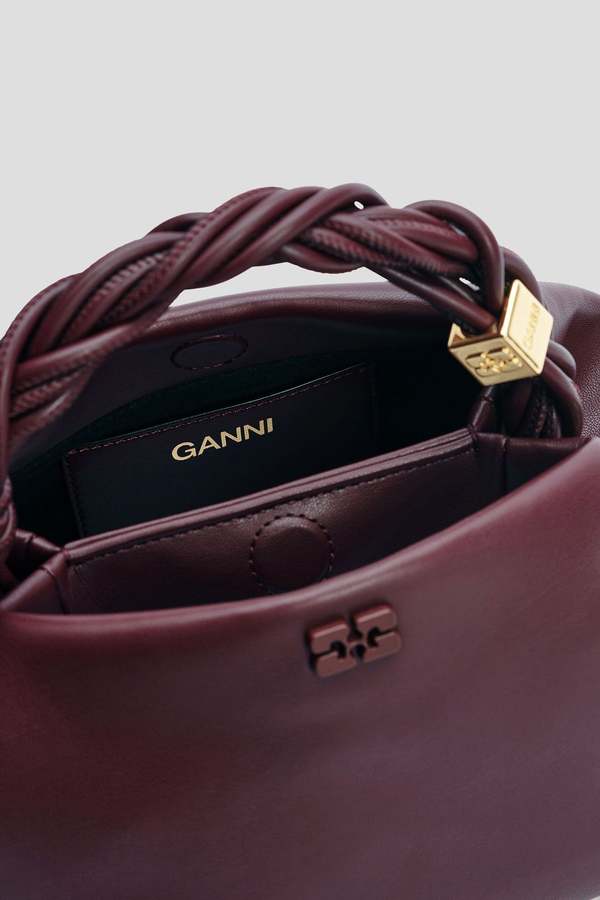 Ganni Small Bou Bag - Burgundy