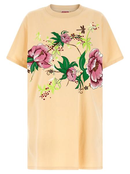 Kenzo PLEATED PEONIE DRESS - FUSCHIA | Garmentory