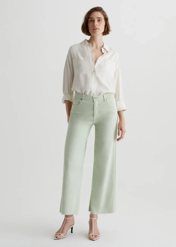 AG Jeans Saige Wide Leg Crop - Pistachio