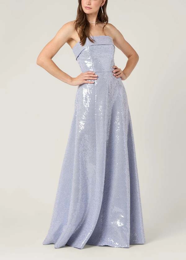 Shoshanna Bennett Dress - Vista Blue/Ivory | Garmentory Shoshanna Bennett Dress - Vista Blue/Ivory | Garmentory