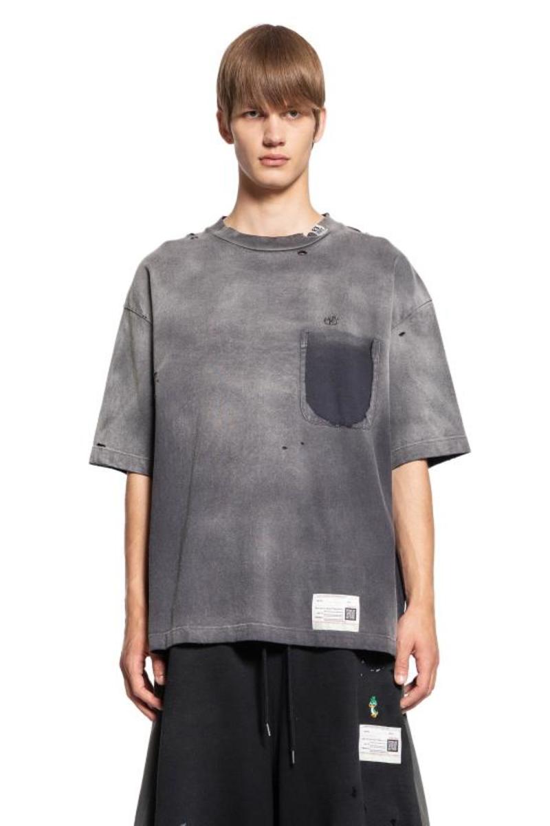存在感を放つ【MIHARAYASUHIRO】Black Cotton Oversize T-shirt Maison MIHARA YASUHIRO Black 'Peterson 23' T-Shirt Maison