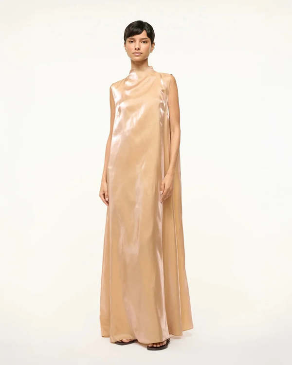 staud araya dress rose gold STAUD Women's Araya Dress, Rose Gold, M at Amazon Women's Clothing store