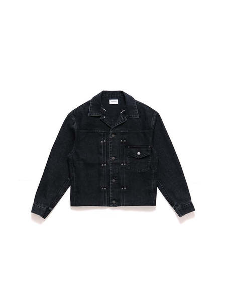 【TANAKA】One Two Three Jean Jacket UNISEX Tanaka 1. 2. 3. JEAN JACKET - JET BLACK | Garmentory
