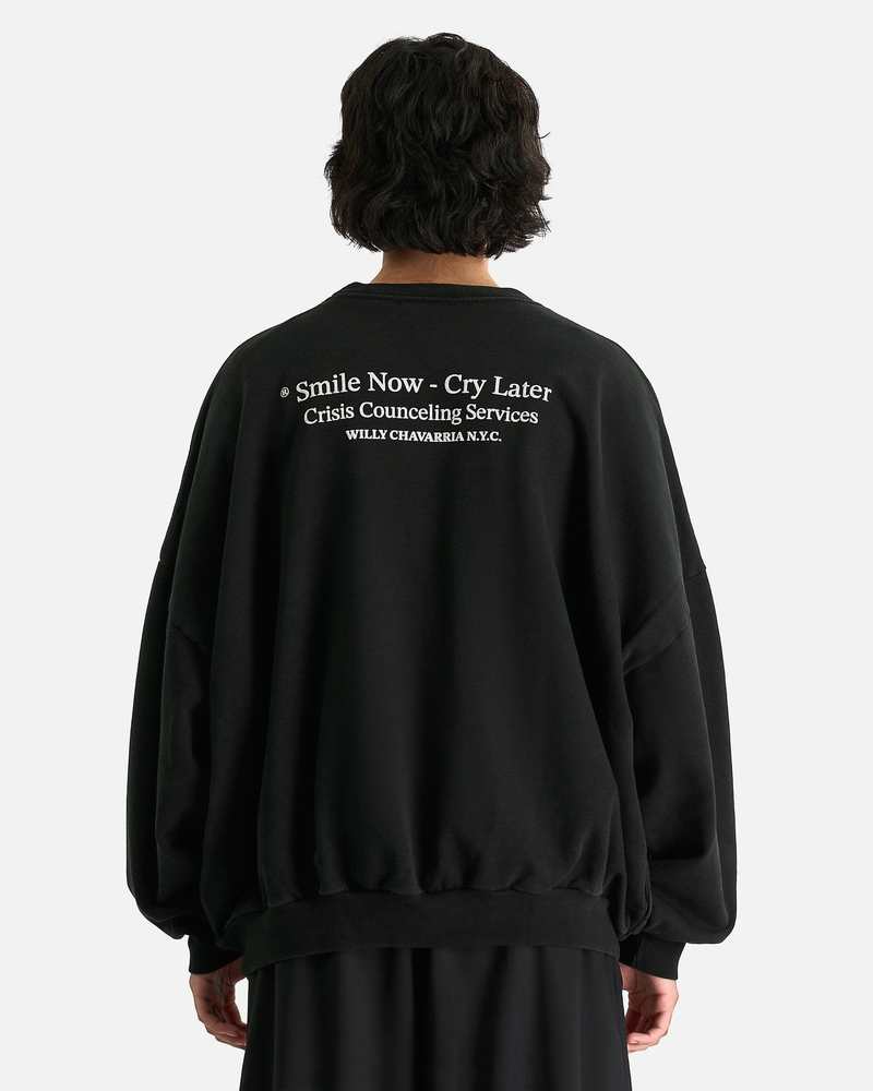 トップス WILLY CHAVARRIA HOOLIGAN CREW NAVY Willy Chavarria Hooligan Crew sweater - BLK CLAY | Garmentory