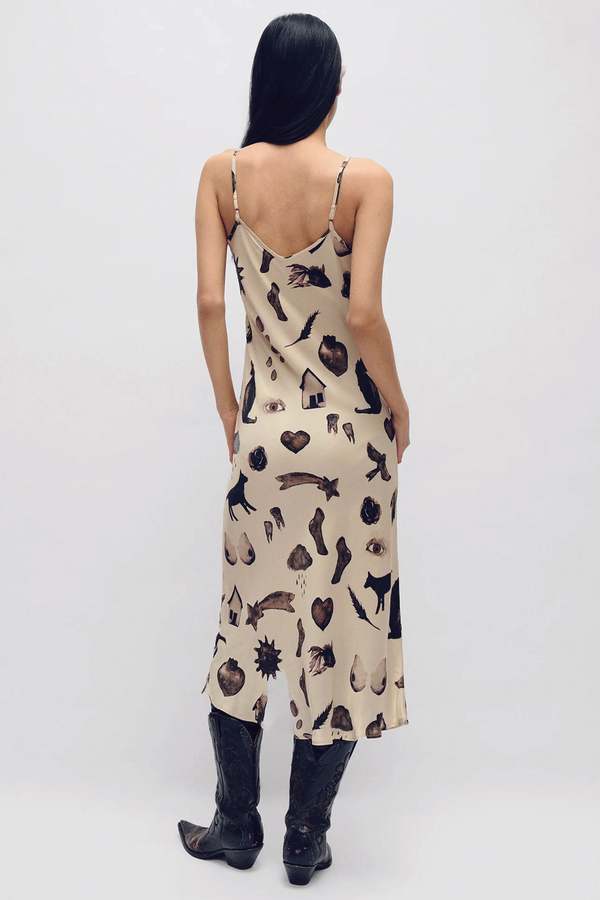 Tamarind Silk Laundry 90's Slip Dress - Miracles Hazelnut