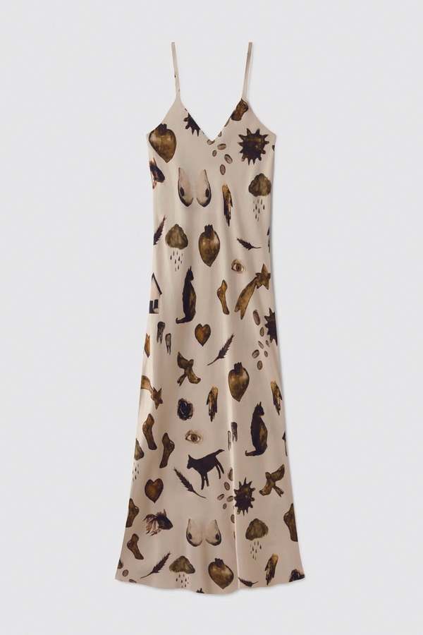 Tamarind Silk Laundry 90's Slip Dress - Miracles Hazelnut