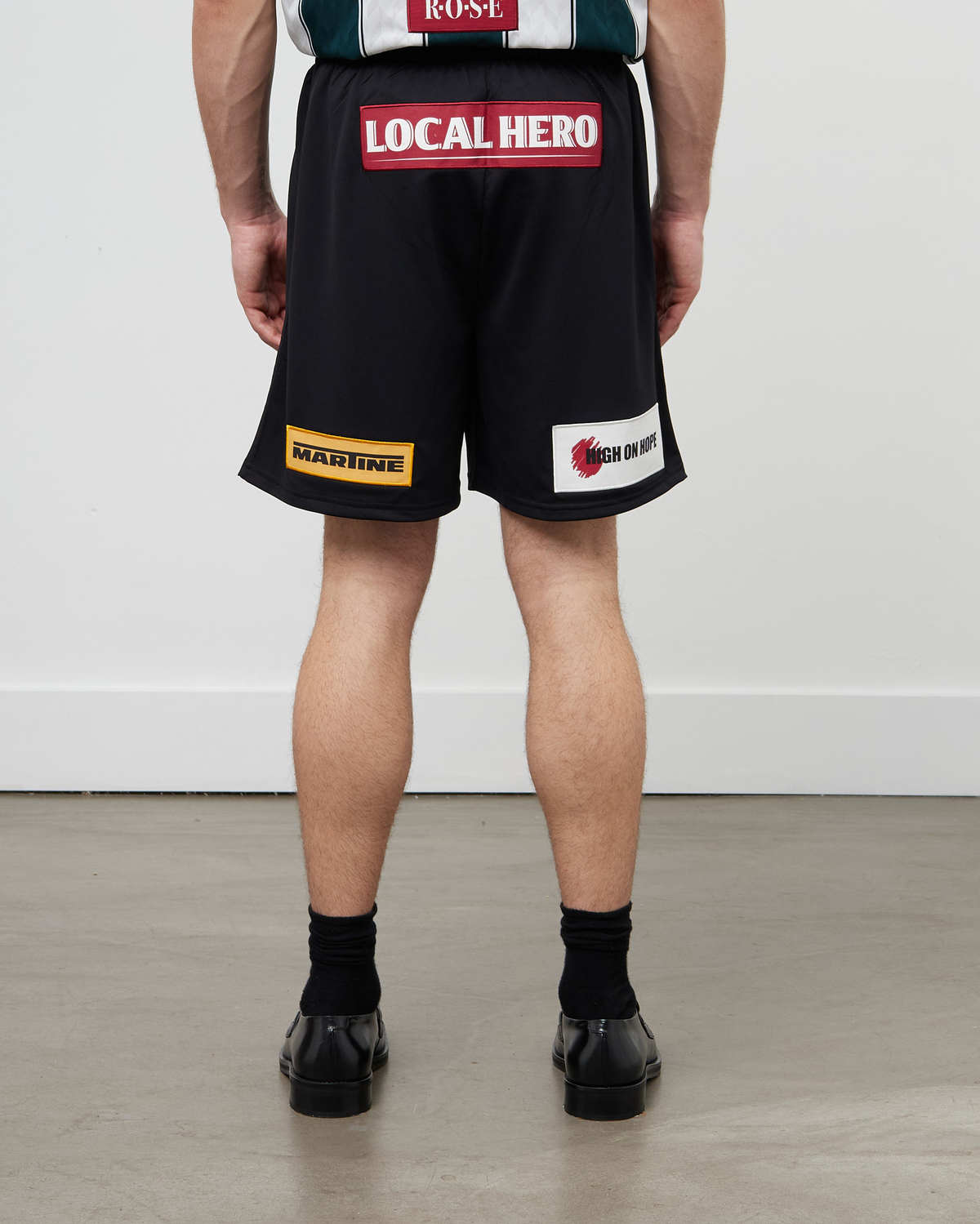 パンツ MARTINE ROSE FOOTBALL SHORTS BLACK Black Football Shorts by Martine Rose on Sale