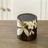 Mela Artisans Frangipani Pillar Candleholder Small - Brown - Thumbnail 2