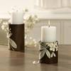 Mela Artisans Frangipani Pillar Candleholder Small - Brown - Thumbnail 3