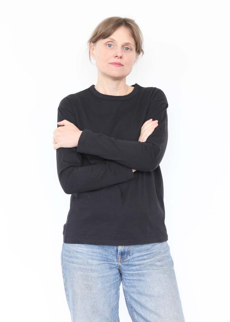 Black Crane Long Sleeve Tee - Black