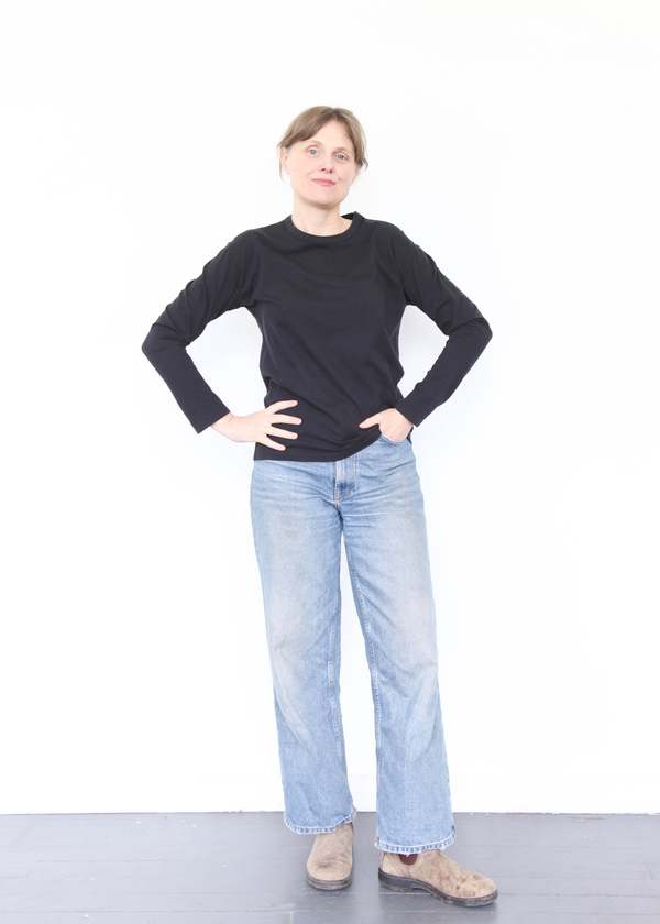 Black Crane Long Sleeve Tee - Black