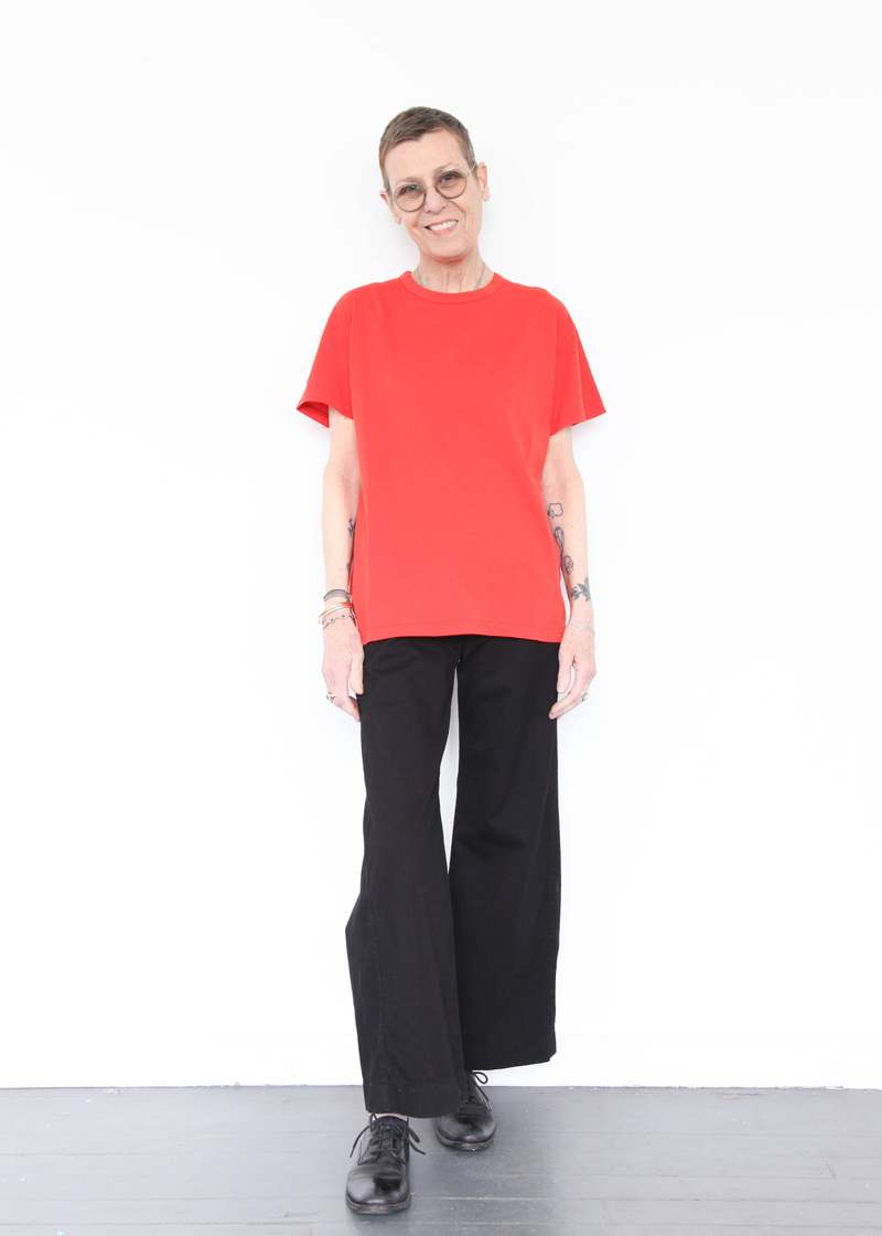 Black Crane Regular Short Sleeve Tee - Red Black Crane Regular Short Sleeve Tee - Red