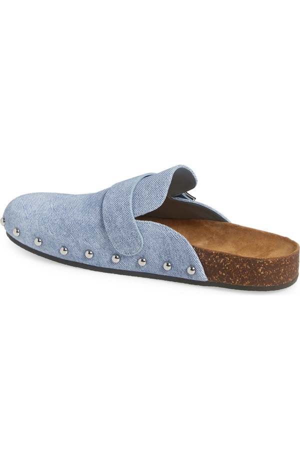 Tory Burch Mellow Stud Mule - Blue Cloud/Silver | Garmentory