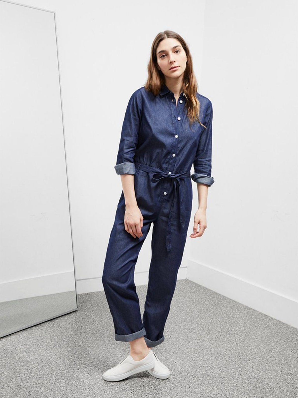 Great Plains Darla Long-Sleeved Denim Jumpsuit - Image 1 of 5